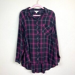 Terra & Sky Plaid Shirt Size 2X